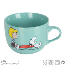 Desenhos animados 16oz e cofre forte bonito bonito da microonda da caneca da sopa